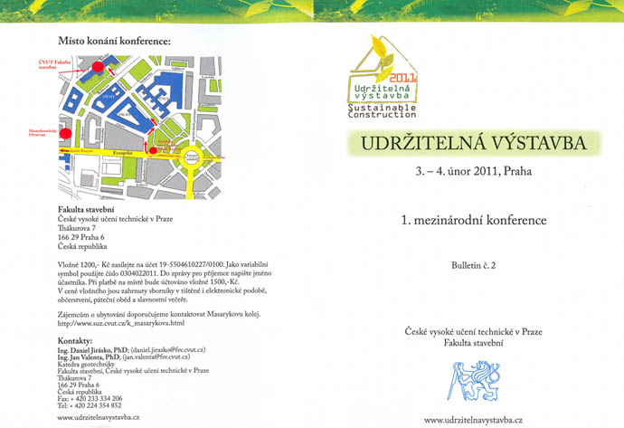 Udržitelná výstavba - místo konání konference